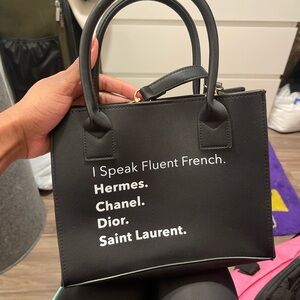 Black Designer-Inspired Tote Bag
